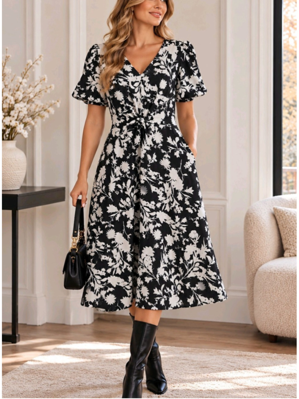 Julia Jordan Dress 12 Floral Coquette Romantic Feminine Elegant Puff Sleeve